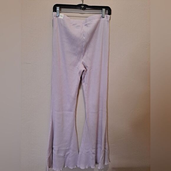 NWT Aerie Lavender Kick-It Ribbed High Waisted Super Flare Pants Large - Picture 9 of 11